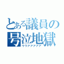 とある議員の号泣地獄（ウワアアアアア）