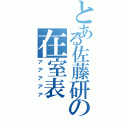 とある佐藤研の在室表（アアアアア）