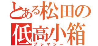 とある松田の低高小箱（プレマシー）