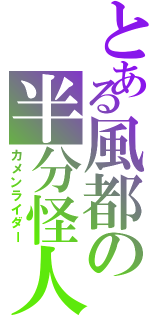 とある風都の半分怪人（カメンライダー）