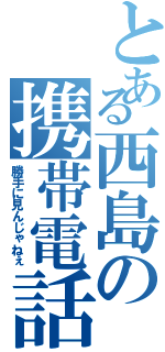 とある西島の携帯電話（勝手に見んじゃねぇ）