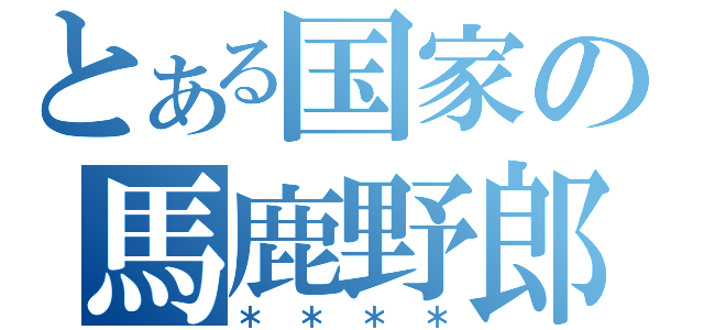 とある国家の馬鹿野郎（＊＊＊＊）