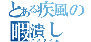 とある疾風の暇潰し（パスタイム）