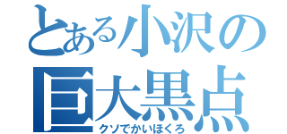 とある小沢の巨大黒点（クソでかいほくろ）