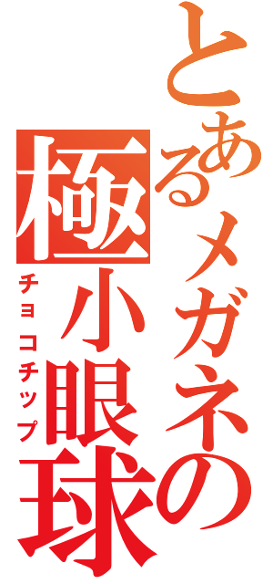 とあるメガネの極小眼球（チョコチップ）