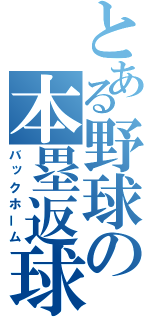 とある野球の本塁返球（バックホーム）