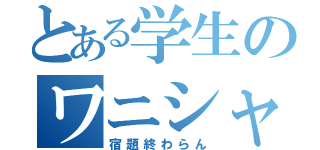 とある学生のワニシャン状態（宿題終わらん）