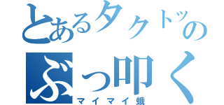 とあるタクトッチのぶっ叩くぞ（マイマイ蛾）