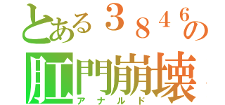 とある３８４６の肛門崩壊（アナルド）