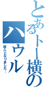 とあるトー横のハウル（故人となりました…）