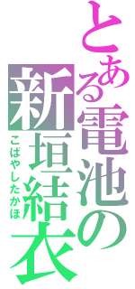 とある電池の新垣結衣（こばやしたかほ）