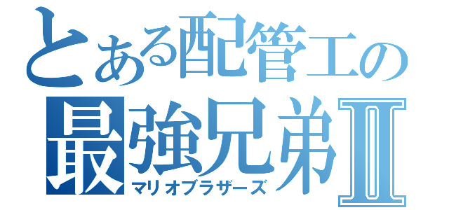 とある配管工の最強兄弟Ⅱ（マリオブラザーズ）