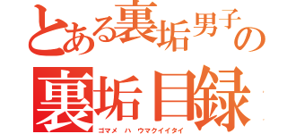 とある裏垢男子の裏垢目録（ゴマメ ハ ウマクイイタイ）