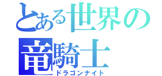 とある世界の竜騎士（ドラゴンナイト）