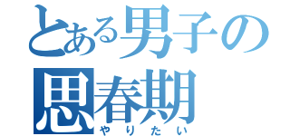 とある男子の思春期（やりたい）