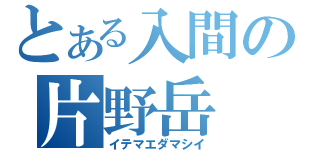 とある入間の片野岳（イテマエダマシイ）