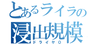 とあるライラの浸出規模妻（ドライヤ０）