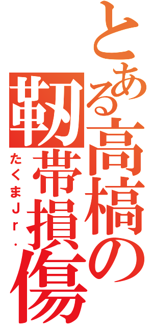 とある高槁の靭帯損傷Ⅱ（たくまＪｒ．）