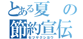 とある夏の節約宣伝（セツヤクシヨウ）