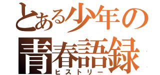 とある少年の青春語録（ヒストリー）