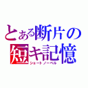 とある断片の短キ記憶（ショートノーベル）