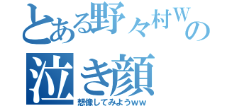 とある野々村ＷＳの泣き顔（想像してみようｗｗ）