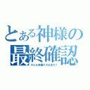 とある神様の最終確認（そんな装備で大丈夫か？）