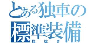 とある独車の標準装備（栓抜き）