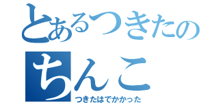 とあるつきたのちんこ（つきたはでかかった）