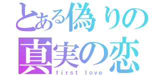 とある偽りの真実の恋（ｆｉｒｓｔ ｌｏｖｅ）