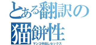 とある翻訳の猫餅性（マンコ中出しセックス）