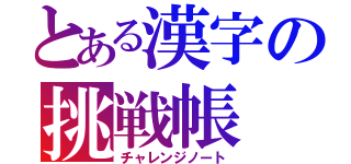 とある漢字の挑戦帳（チャレンジノート）