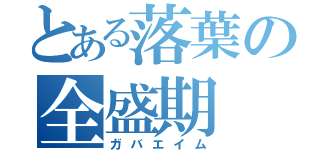 とある落葉の全盛期（ガバエイム）