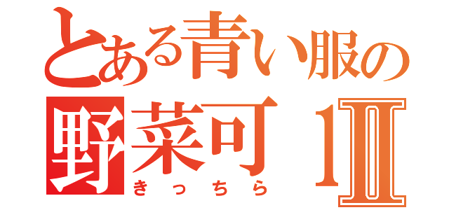 とある青い服の野菜可１Ⅱ（きっちら）