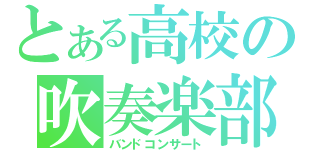 とある高校の吹奏楽部（バンドコンサート）