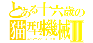 とある十六歳の猫型機械娘Ⅱ（ニャンヤンアーミー６号）