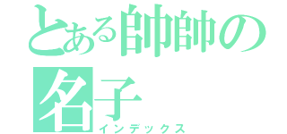 とある帥帥の名子（インデックス）