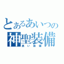 とあるあいつの神聖装備（良い装備）