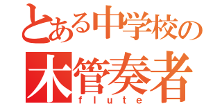 とある中学校の木管奏者（ｆｌｕｔｅ）