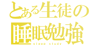 とある生徒の睡眠勉強（ｓｌｅｅｐ ｓｔｕｄｙ）