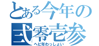 とある今年の弍零壱参年（ヘビ年わっしょい）