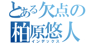 とある欠点の柏原悠人（インデックス）