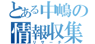 とある中嶋の情報収集（リサーチ）