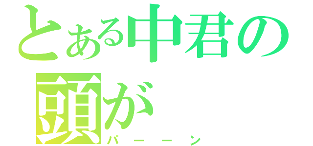 とある中君の頭が（パーーン）