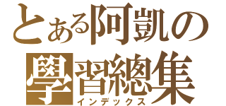 とある阿凱の學習總集（インデックス）