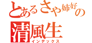 とあるさや姉好きのの清風生（インデックス）