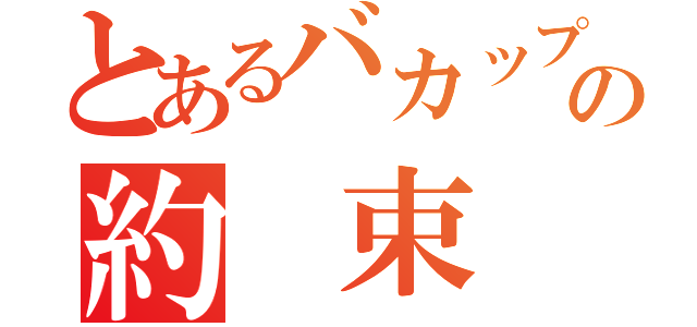 とあるバカップルの約 束（）