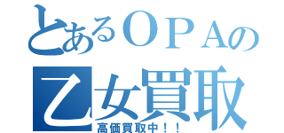 とあるＯＰＡの乙女買取（高価買取中！！）