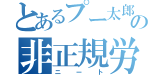 とあるプー太郎の非正規労働者（ニート）