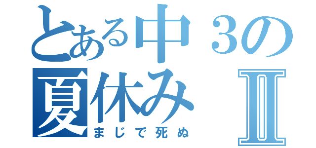 とある中３の夏休みⅡ（まじで死ぬ）